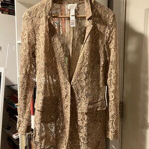 Chico's Lace Blazer in Tan Size 0 NWT
